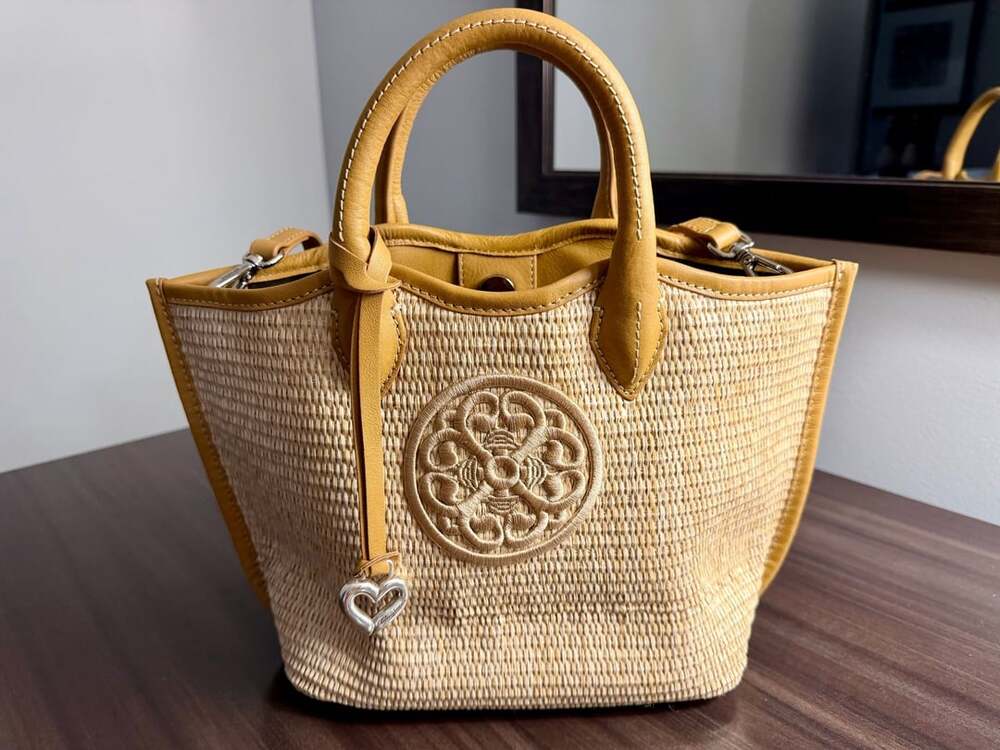 Brighton Biancca Medium Straw Tote Blonde NWT $395 Ferrara Palazzo H73914